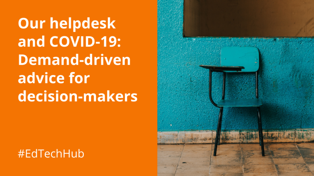 Our helpdesk and COVID-19: Demand-driven advice for decision-makers