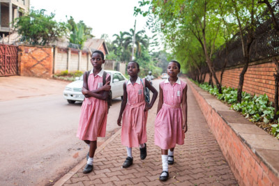 Photos of girls walking to school