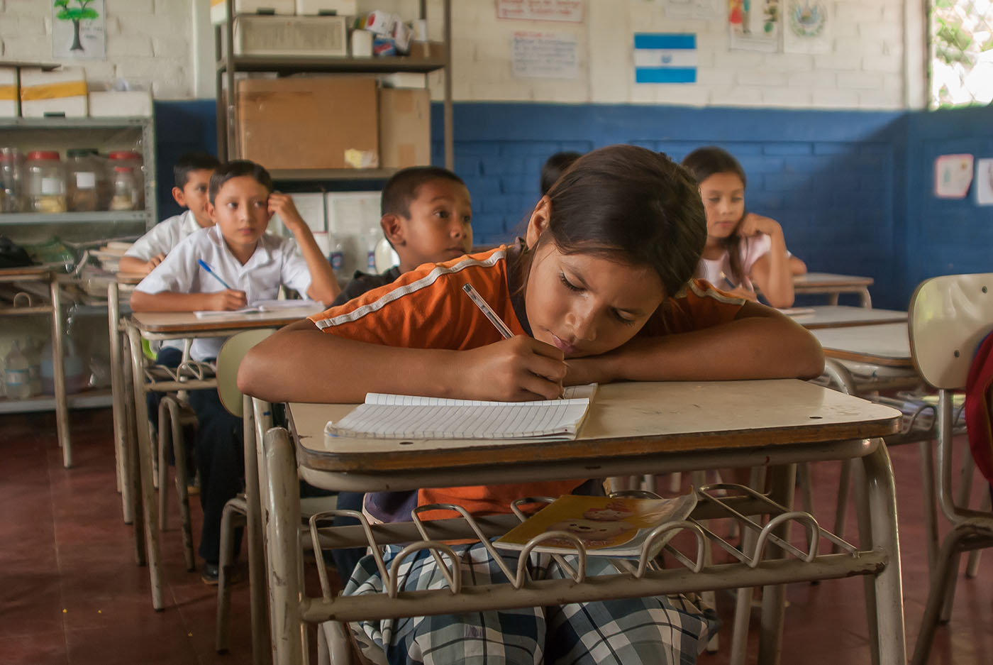 Suchitoto,,El,Salvador.,03-18-2019.,Portrait,Of,A,Girl,At,School