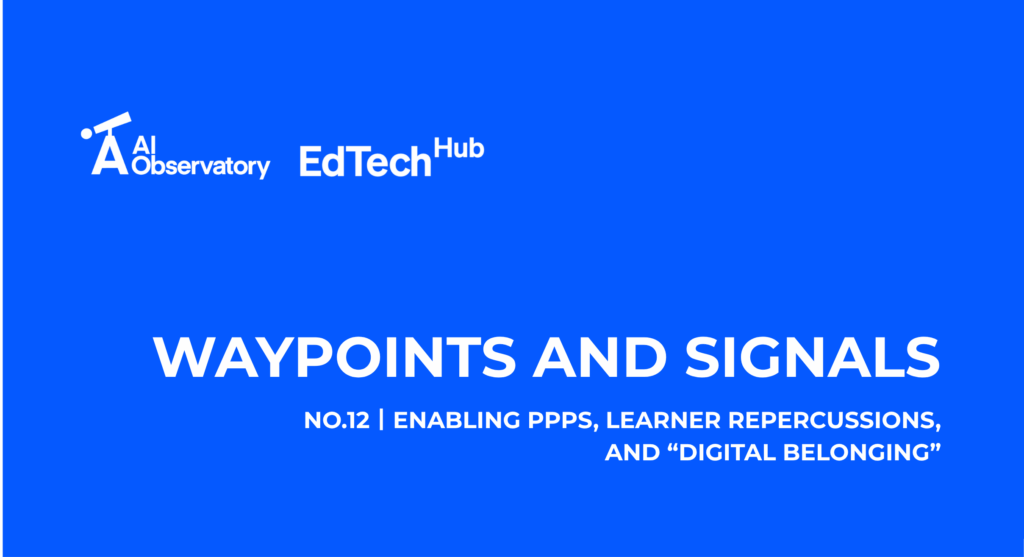 Hero for waypoints Wednesday, showing a blue background with the text: Waypoints and Signals  Issue 12.