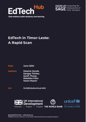 EdTech in Timor-Leste: A Rapid Scan